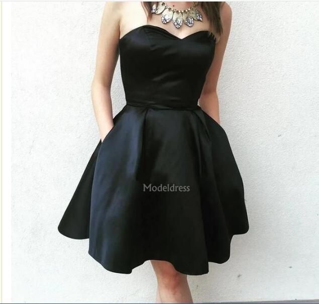 Compra Últimas Negro Corto Fiesta Vestidos Sin Tirantes Mini Cóctel Vestido  Con Los Bolsillos Ocasión Formal Partido Prom Vestidos Vestido Vestido  Barato Especial Barato | Entrega Rápida Y Calidad | Es.Dhgate