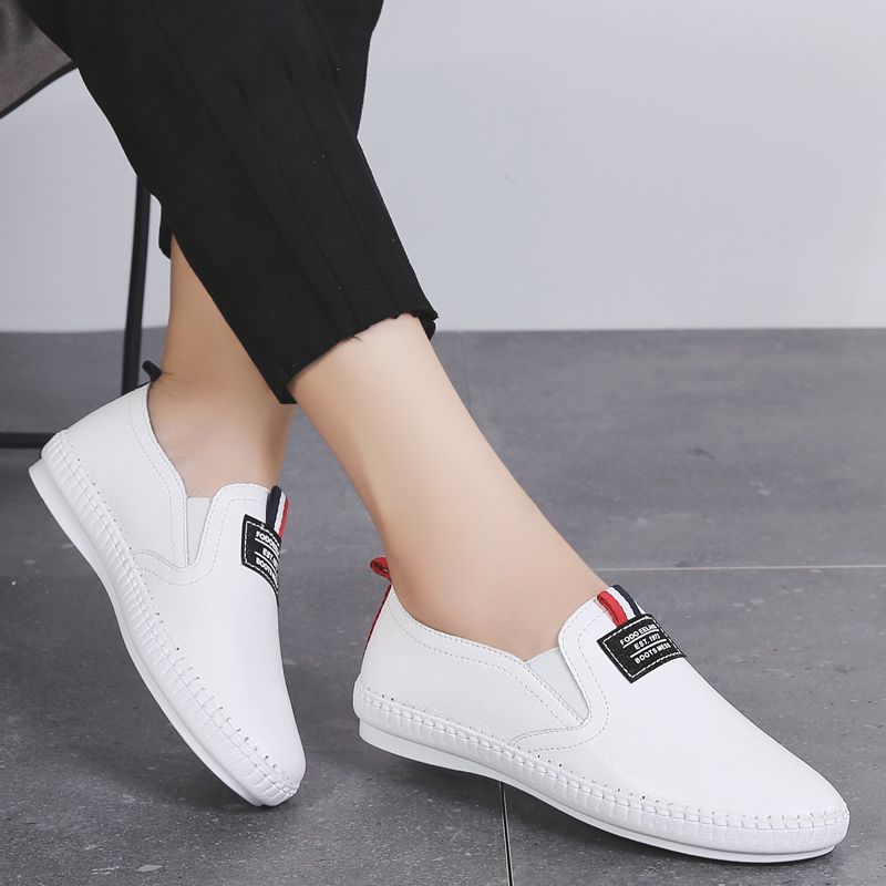 ladies white loafers