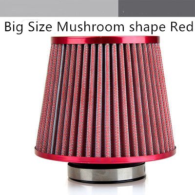 High Power Sports Mesh Cone Universal Red Finish Car Air Filter Induction Kit