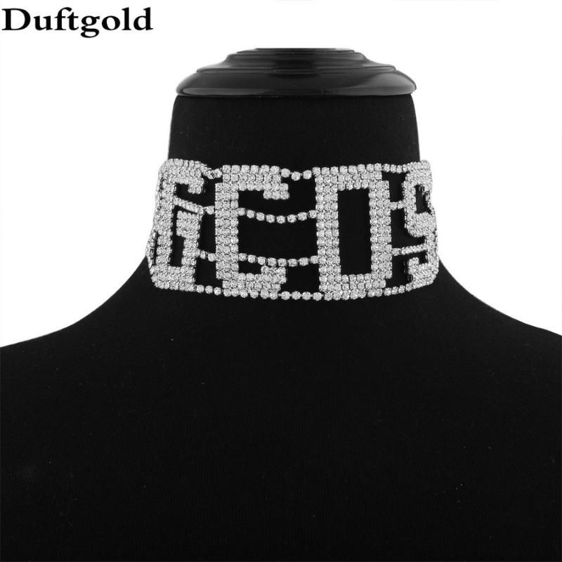 Acquistare GCDS Lettera Girocollo Lucido Cristallo Strass Ampia Coppa  Collana A Catena I Monili Delle Donne Collane Collares De Diamante  Economico | Consegna Veloce E Qualità | It.Dhgate