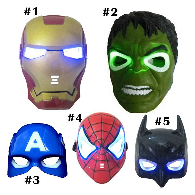 Maschere Ironman Spiderman Hulk Captain America Batman Feste Carnevale Marvel