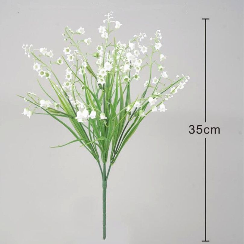 Artificiel blanc muguet Plante en plastique en forme de cloche, plante de fleur  blanche Verdure pour