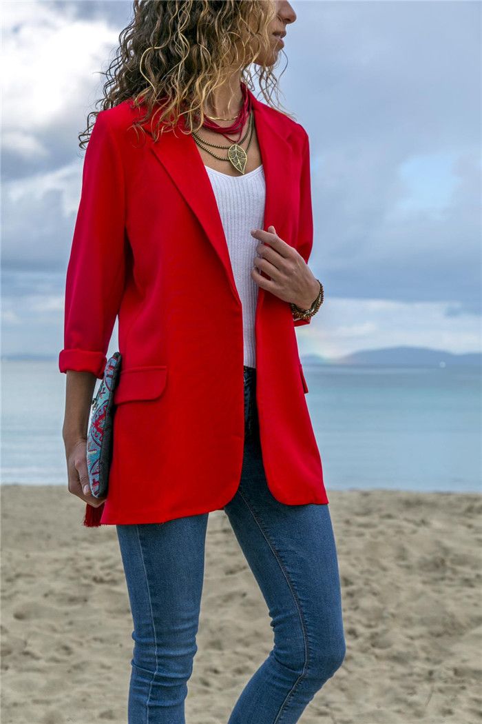 BLAZER LARGO ROJO - Dorian Garabi