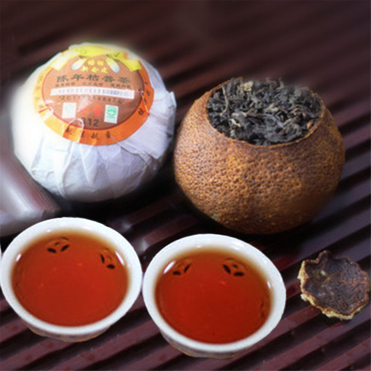 2020 250g Ripe Puer Tea Aged Tangerine Peel Packaging Yunnan Organic