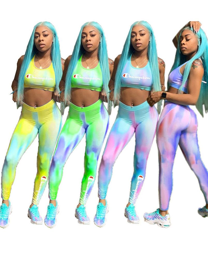 champion women's two piece fitness set