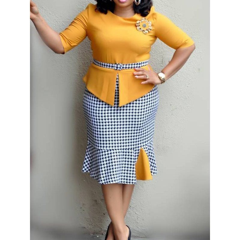 yellow office dress