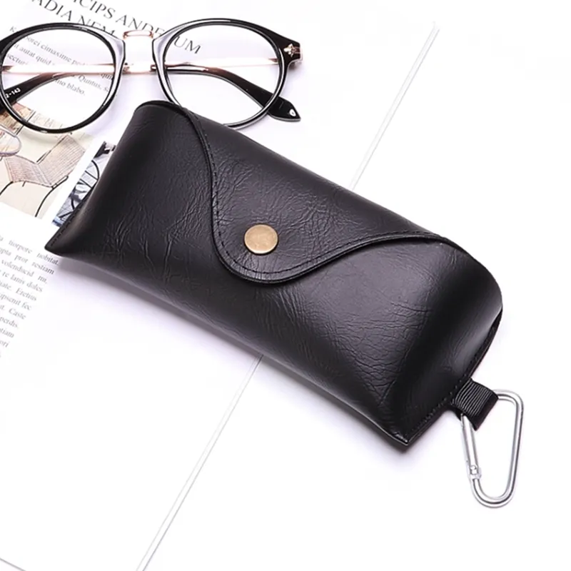 Toptan Şık Ve Ucuz Moda Gözlük Kılıf PVC Deri Siyah Gözlükler Kılıf Güneş Gözlük Kutusu Taşınabilir Gözlük Kılıfı Aksesuarlar | DHgate.Com