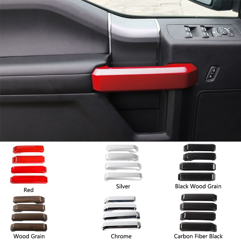 ABS Grain Inner Door Handle Covers Trim For Ford F150 2015 2016 2017