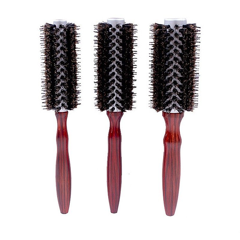 natural bristle round hair brush