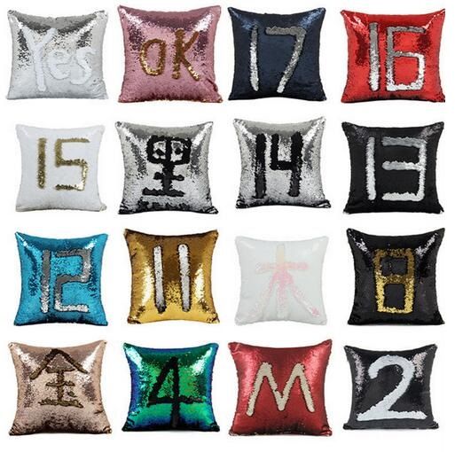 Double Sequin Pillow Case Cover Glamour Square Pillow Case Cushion