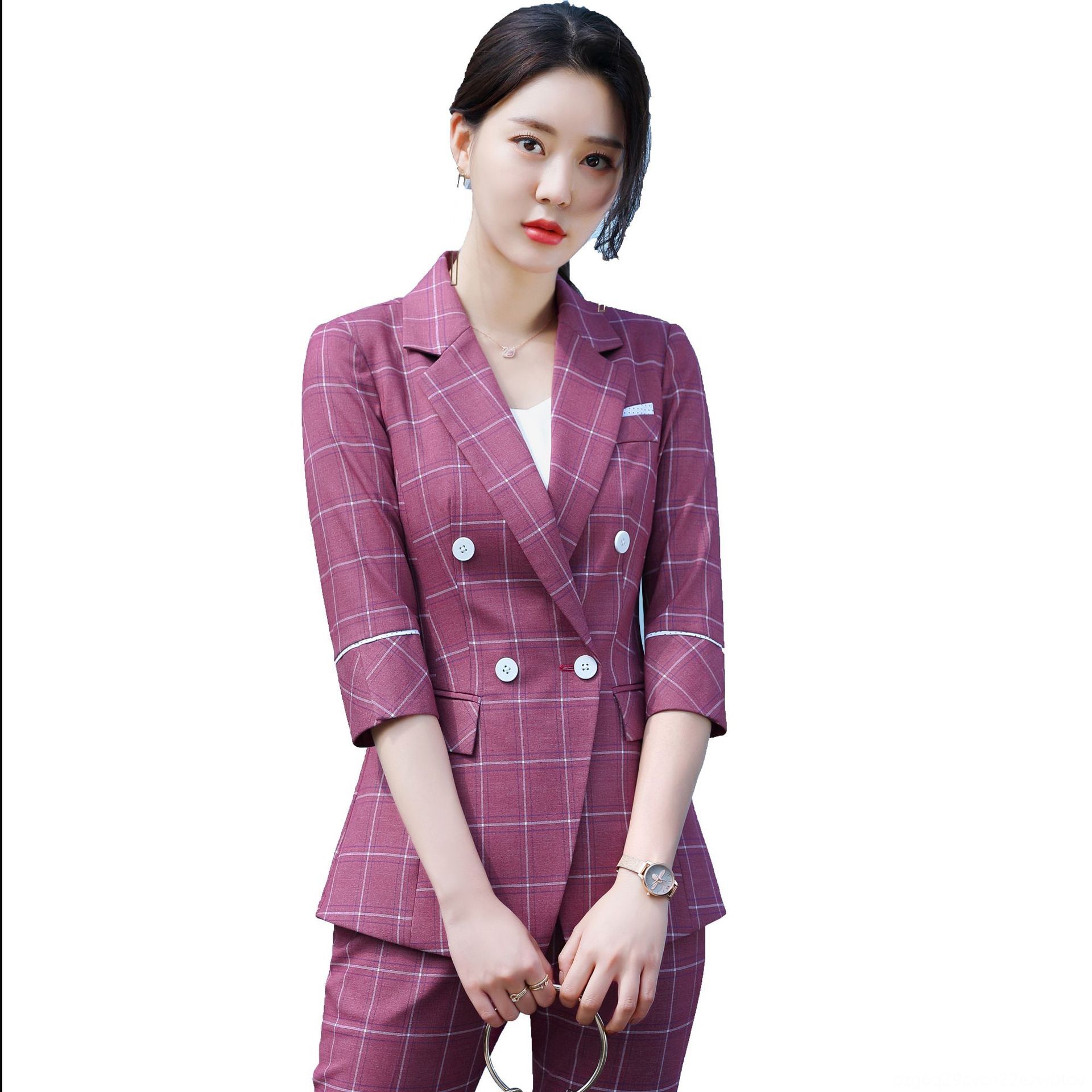 red tartan suit womens