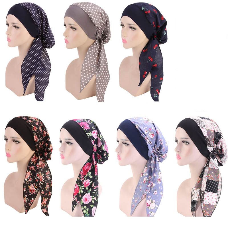 Grosshandel Frauen Turban Hat 7 Farben Muslim Hijab Blume Gedruckt Turban Kappen Abdeckung Kopf Schal Verpackung Kopfbedeckung Strech Bandana Ljjo7656 Von Shuaijinjin China 1 Auf De Dhgate Com Dhgate