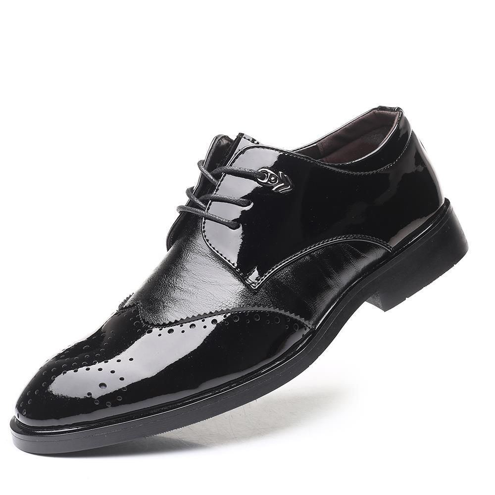 black patent brogues mens
