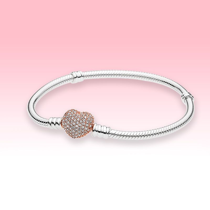 Rose Gold Plated Hearts Charms Bracelet 