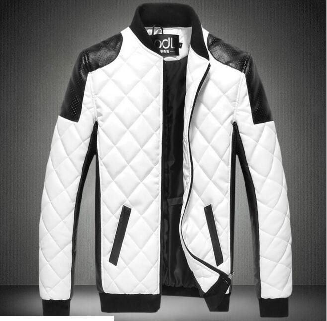 white colour leather jacket