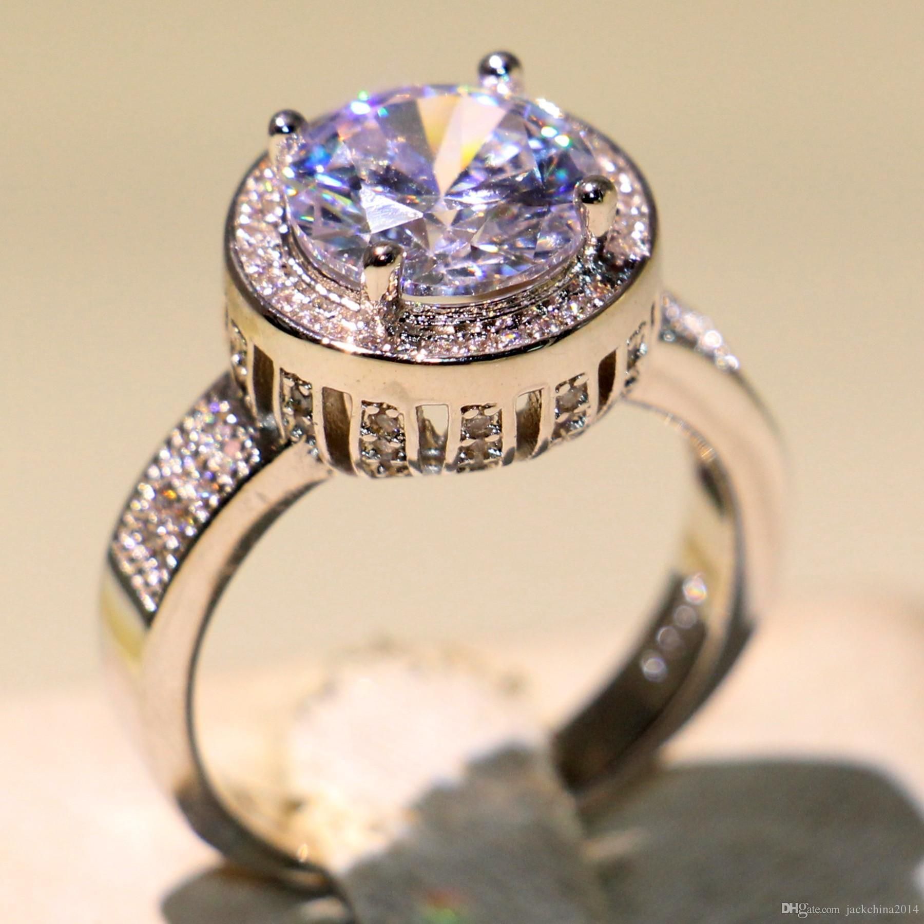 Round Cut White Topaz 925 Sterling Silver Wedding Band STAMPED 7,8,9,10 ONLINE
