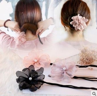 Multi Variable Style Drill Lace Flower Hair Donut Magic Bud Like
