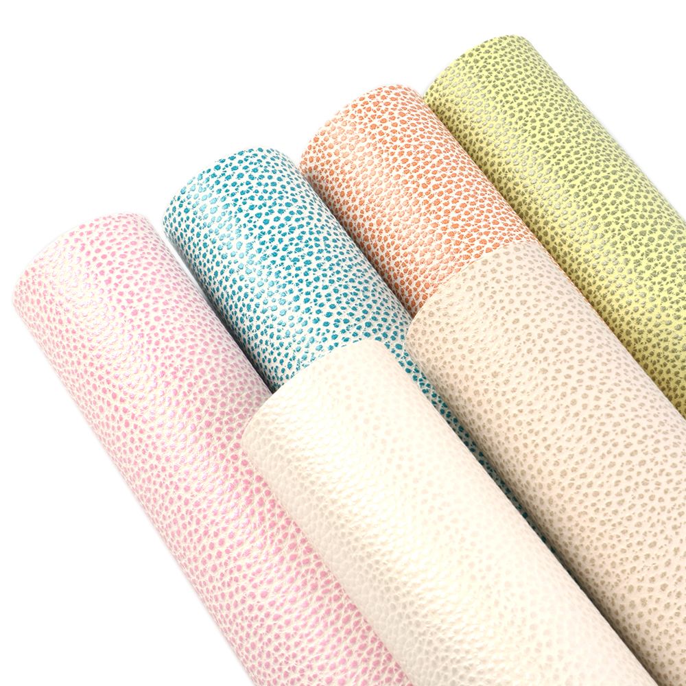 Solid Color Litchi Pattern Faux Leather Sheet 20*34 CM 10 Pcs for Sewing Craft
