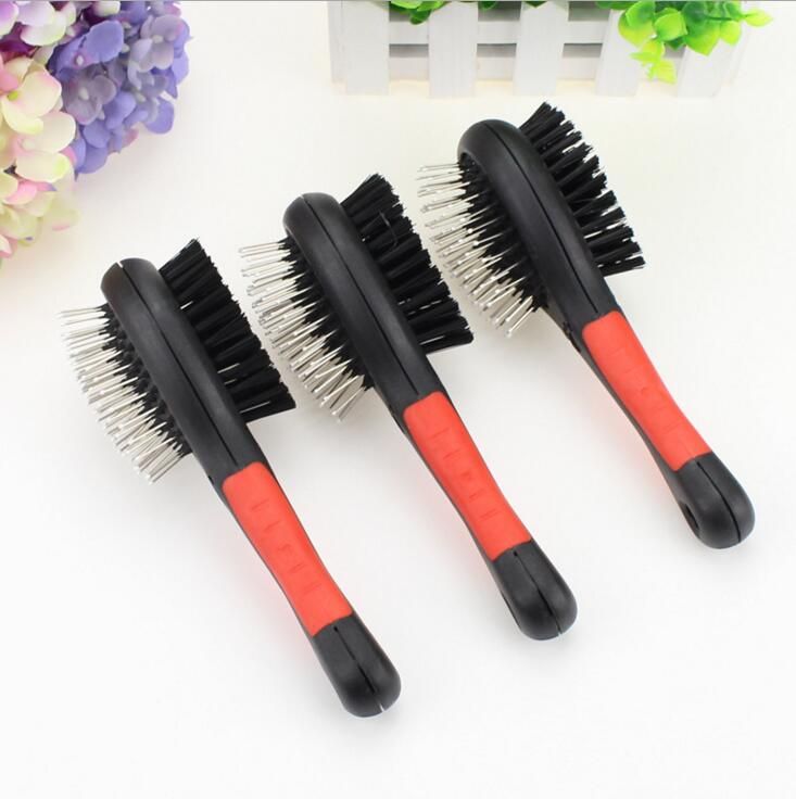 2021 Two Sided Dog Hair Brush Double Side Pet Cat Grooming Brushes