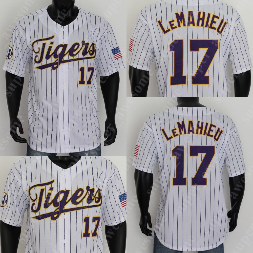 lsu pinstripe baseball jersey