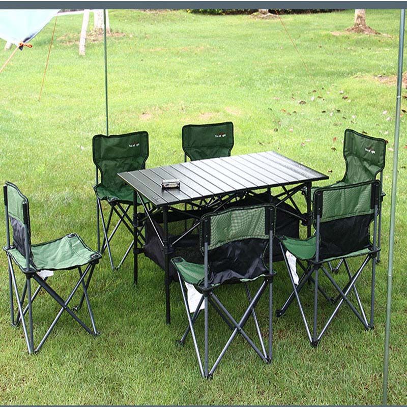 Outdoor Folding Table 6 Chair Set 4 6 People Folding Table And Chairs Barbecue Camping Self Driving Equipment From Free Go 274 12 Dhgate Com