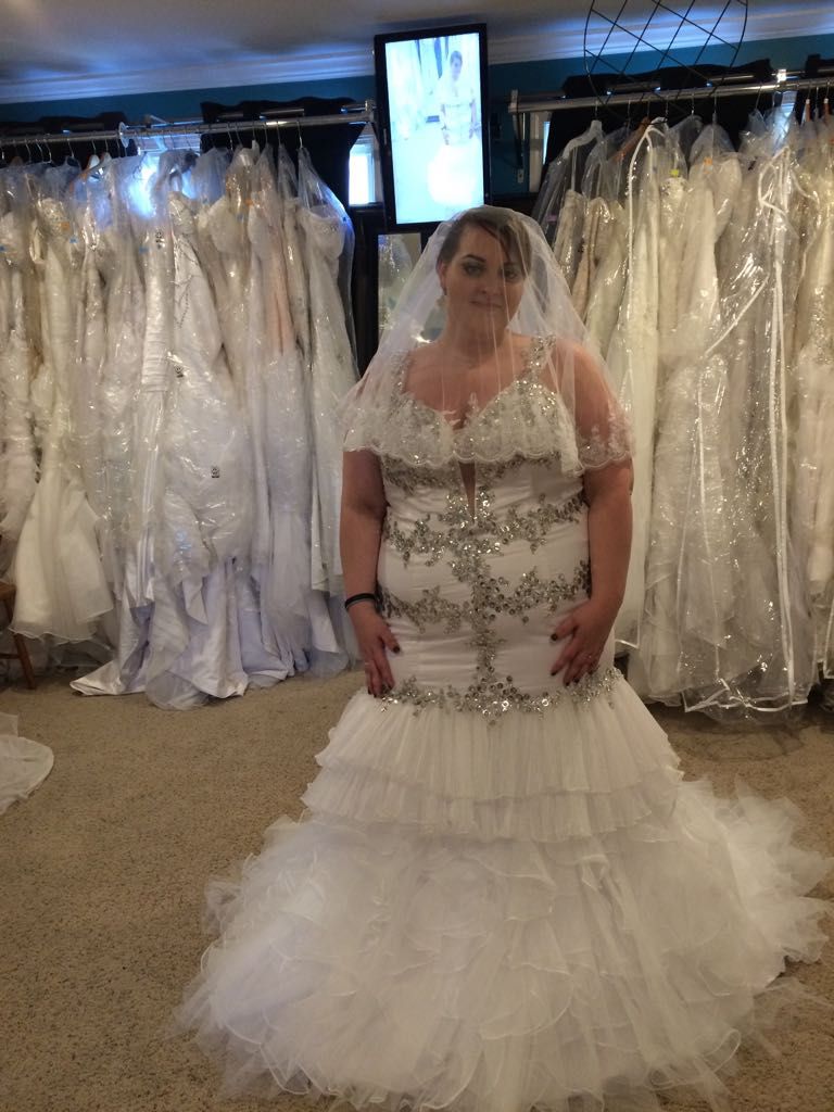 plus size mermaid wedding dress with bling