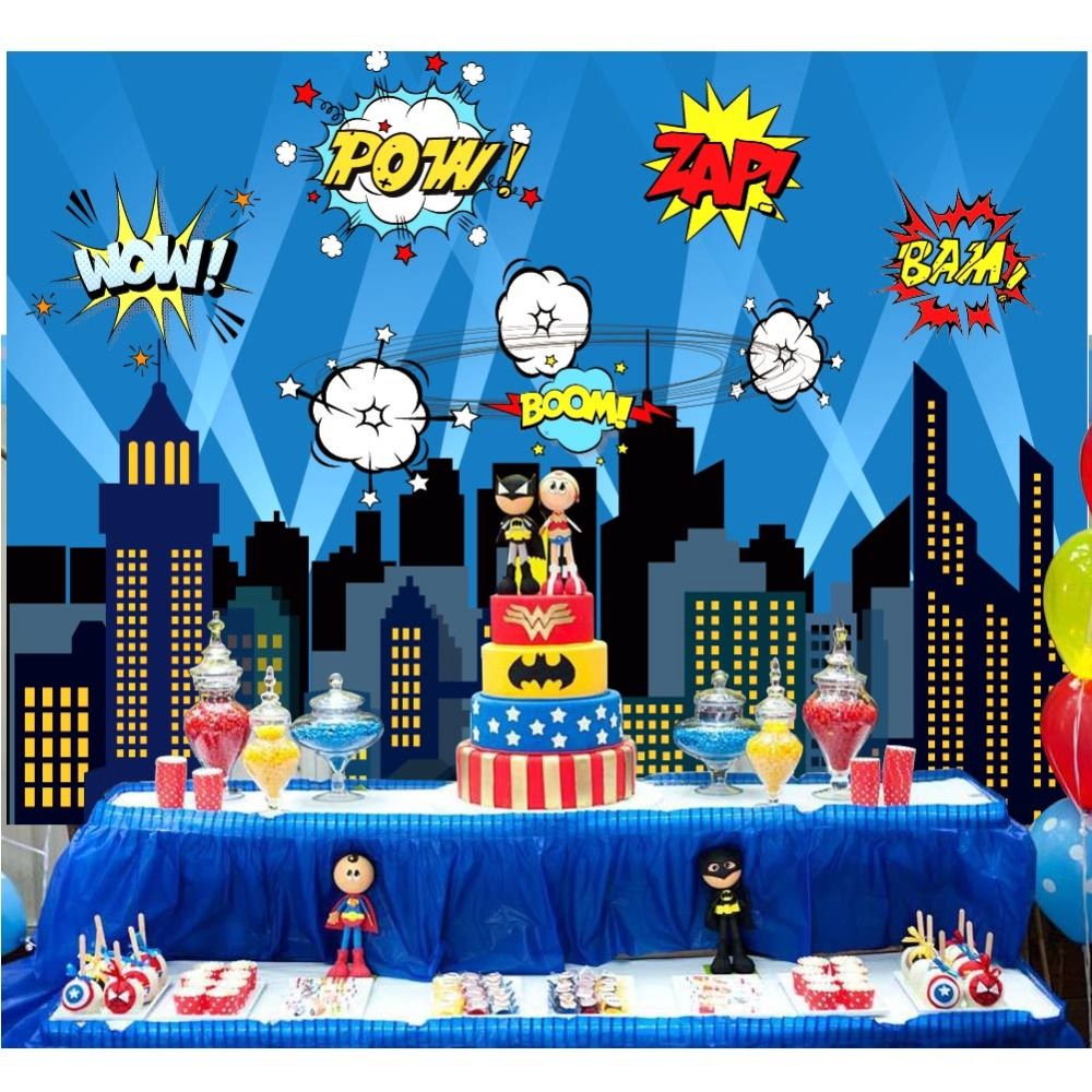 decoration super heros anniversaire Acheter Ourwarm Fete Danniversaire Decoration Enfants Garcon 5x7ft decoration super heros anniversaire
