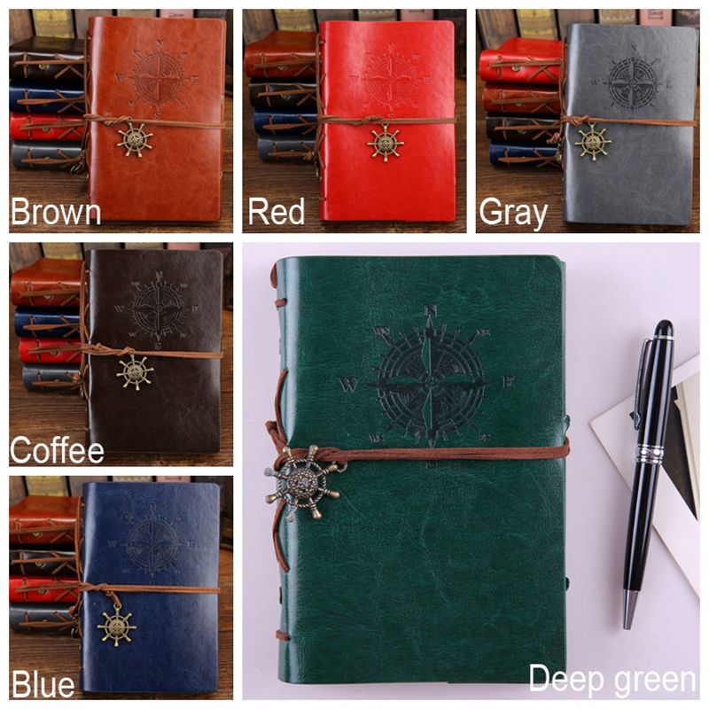 Retro Anchor Faux Leather Cover Notebook Pirate Style Journal DiaryNautical Gift 