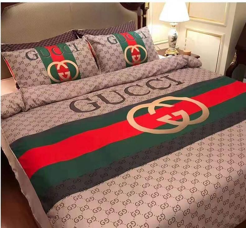 2020 European Style Ab0 13 Gucci Branded Cotton Bedding Sets