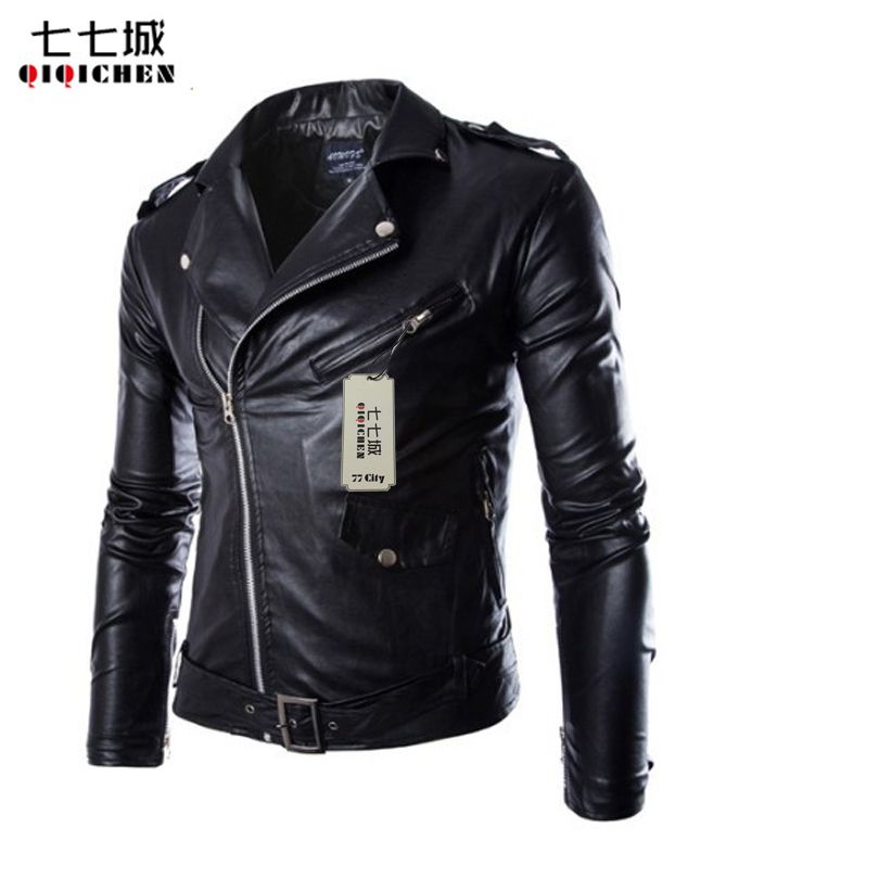 jaqueta de couro masculina punk