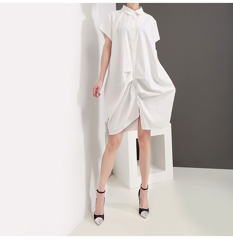 knee length white shirt
