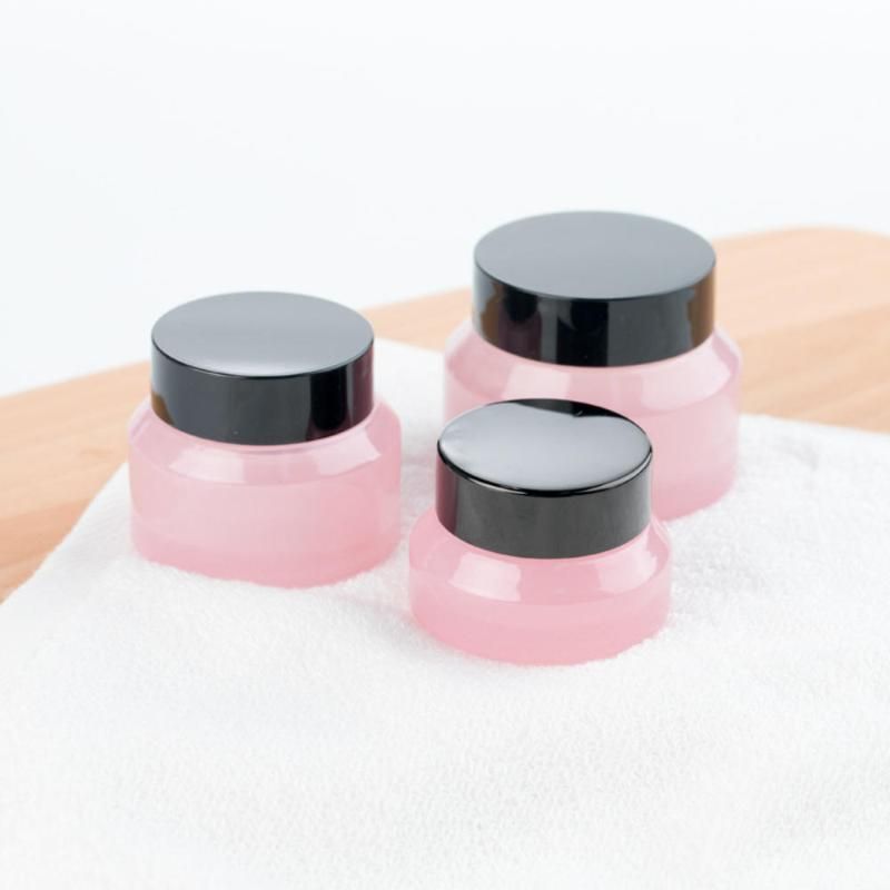 2020 15ml 30ml 50ml Empty Pink Glass Jar Containers Cosmetic Cream