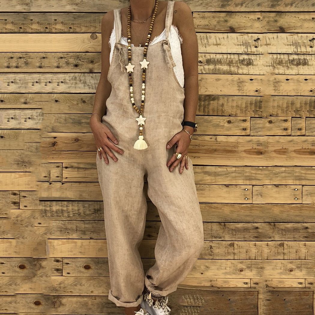 casual loose jumpsuit linen overall