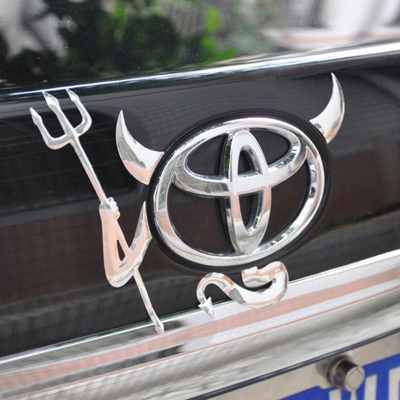 Funny Silver Logo 3D Devil Style Demon Sticker Decal Car Badge Emblem Paper Hot