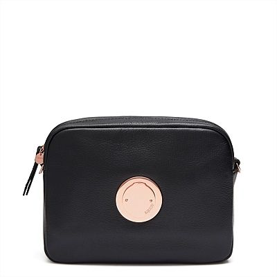 mimco black and rose gold bag