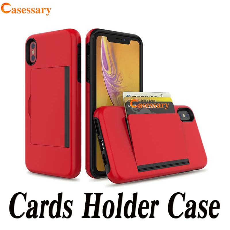Hybrid Armor Dual Layer Card Holder Defender Cases For Iphone 12 Pro Max Xr Xs Max Samsung A10e Note 10 Plus S10 5g From Casessary 1 81 Dhgate Com