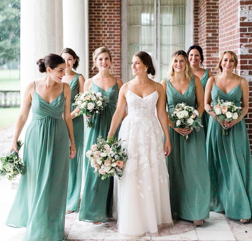 cheap green bridesmaid dresses