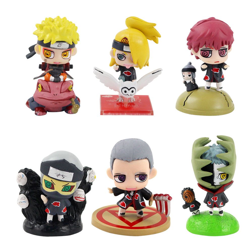 Japanese anime Naruto anime characters 6pcs Set PVC Figure 6 cm//M
