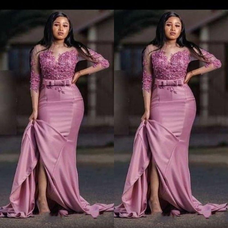 plus size dusty rose evening dress