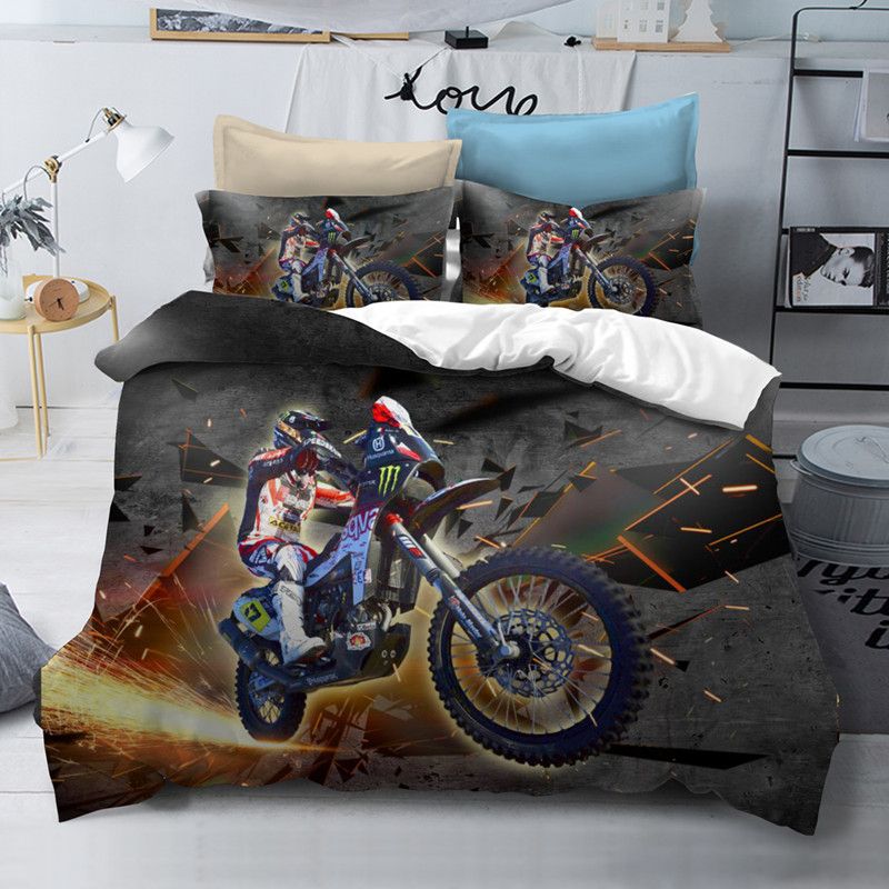 3d Bedding Set Queen Size Comforter Motorcycle Duvet Cover Set