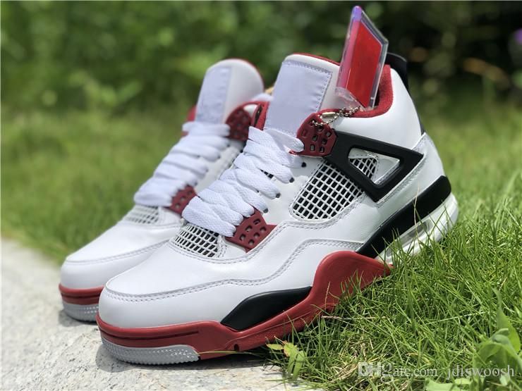 Nike Air Jordan 4 2018 4s blanco rojo zapatos de baloncesto para hombres deportes