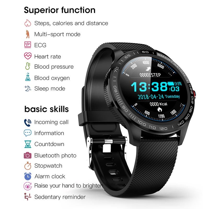 Suministro Al Por Mayor L9 Reloj Inteligente Hombres ECG + PPG Ritmo  Cardíaco Presión Arterial Monitor De Oxígeno IP68 Impermeable Bluetooth  SmartWatch Vs L5 L7 L8 De Xzycomeon, 57,45 € | Es.DHgate.Com