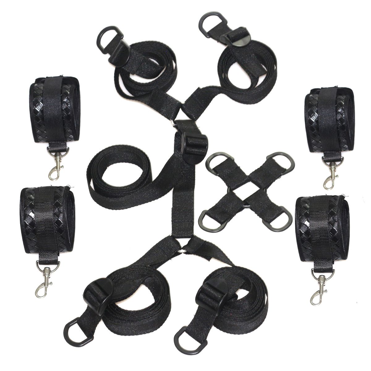 Under-Bed-Bondage-Set-Restraint-Kit-Ankle-Cuffs-Handcuffs-System-BDSM-Toy-Adult