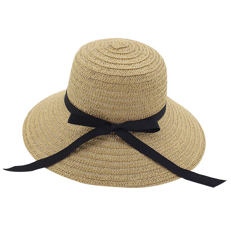 Summer Paper Straw Butterfly Knot Womens Beach Sun Hats Ladies