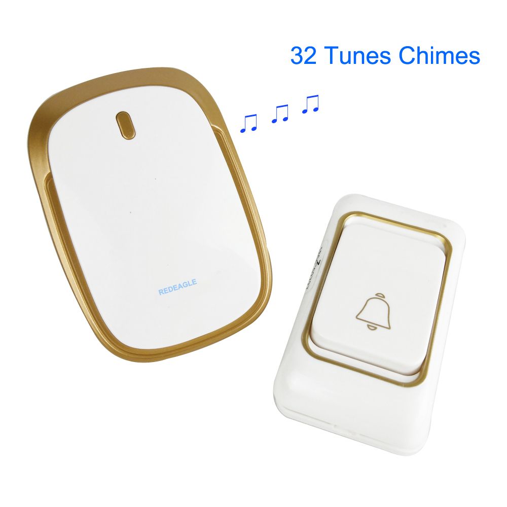 Sonnette sans Fil kit de Carillon de Cloche de Porte sans Fil /étanche avec t/él/écommande 200M Support de Musique /à 10 accords T/él/échargement MP3