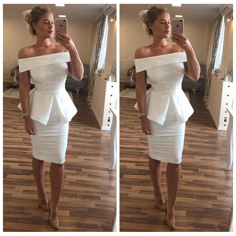 knee length white cocktail dress