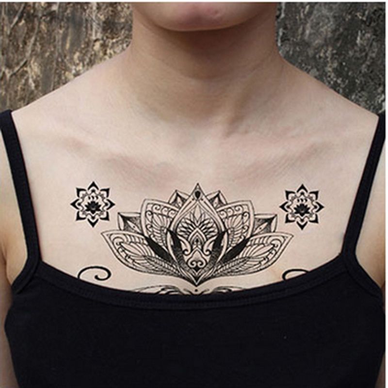 Grosshandel Neue Designs Brust Flash Tattoo Grosse Rose Blume Libelle Schulter Arm Sternum Tattoos Henna Body Ruckenfarbe Unterbrustschadel Von Funnail 1 39 Auf De Dhgate Com Dhgate