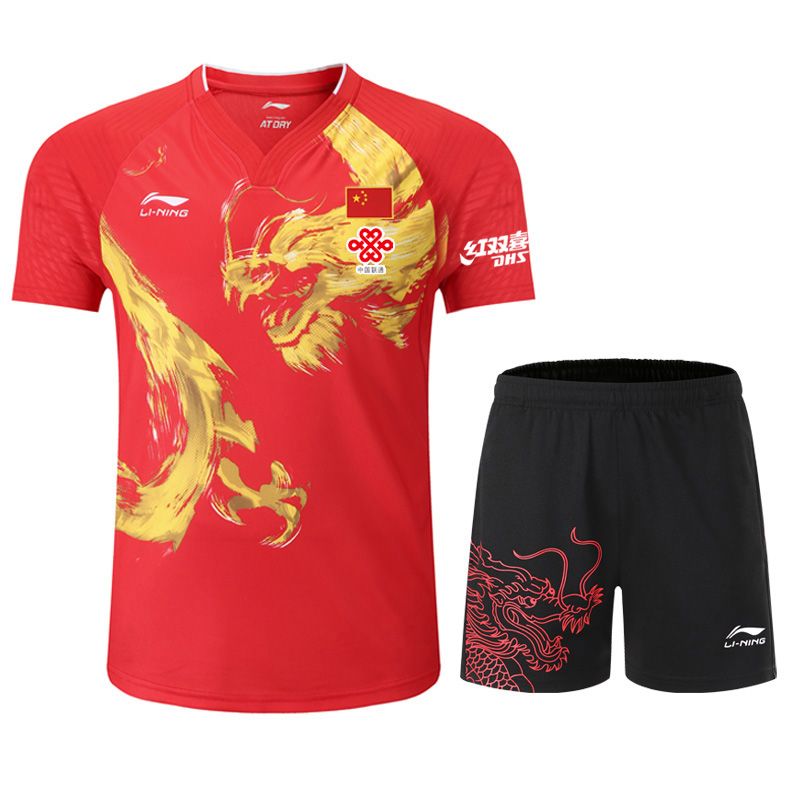 New Li Ning Printed Chinese Dragon Men's Badminton T-shirt Tennis Wear Sports To 