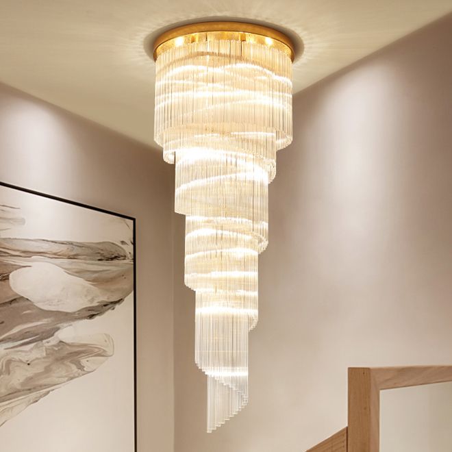 Bulk New Design Modern Spiral Crystal Chandelier Lighting Gold Long Pendant Chandeliers Light Led Lamps For Hotel Lobby Villa Stairs From Forlight 988 2 Dhgate Com Pendant Chandeliers Light, Crystal Chandelier New Design Pendant Light