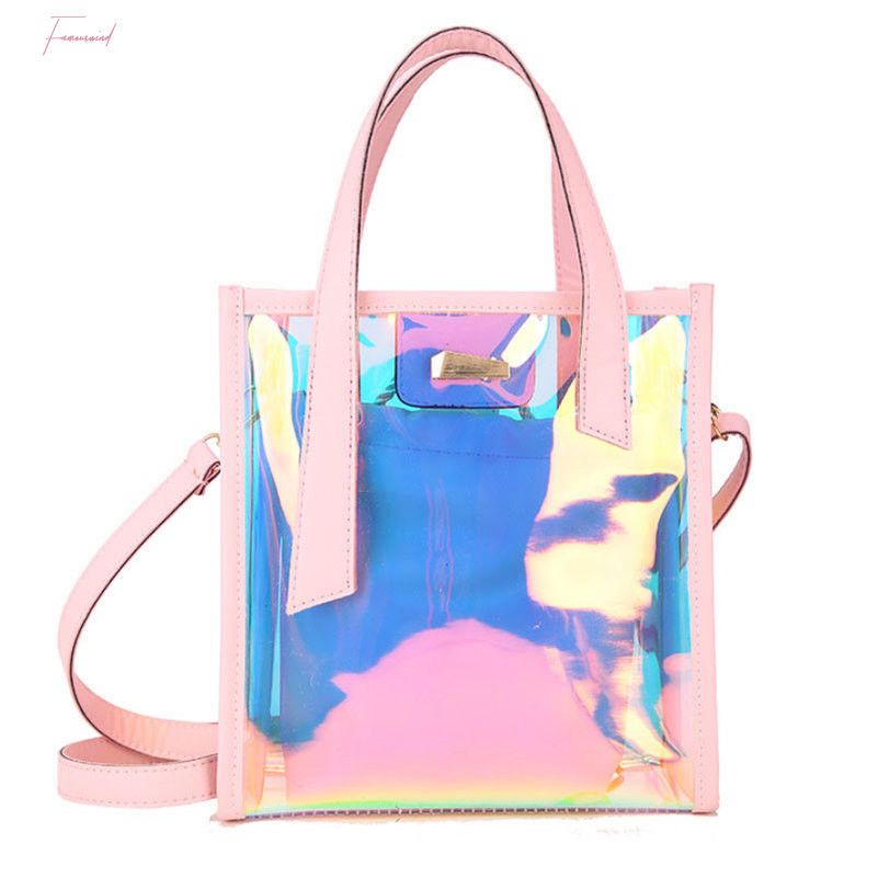 transparent rainbow bag